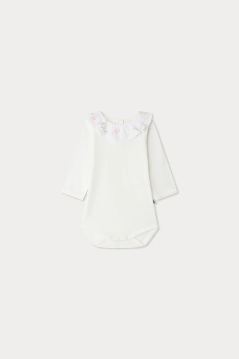 Боди June с вышивкой на воротничке / June Bodysuit