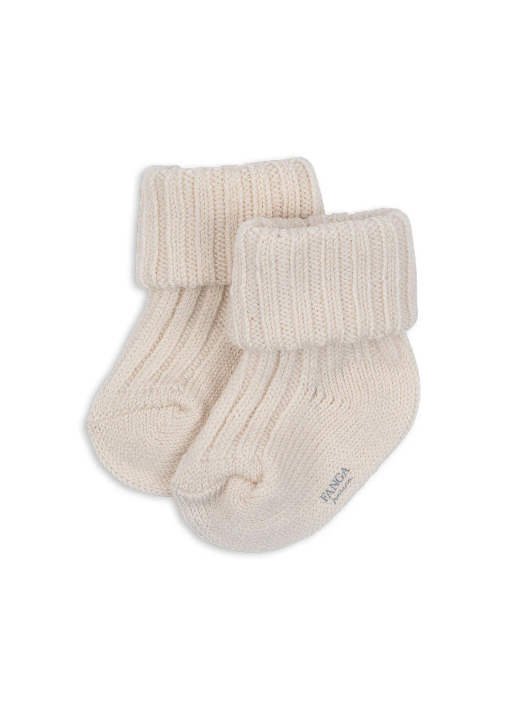 Вязаные шерстяные носочки для новорождённого / Lana Knit Socks – Off White Melange