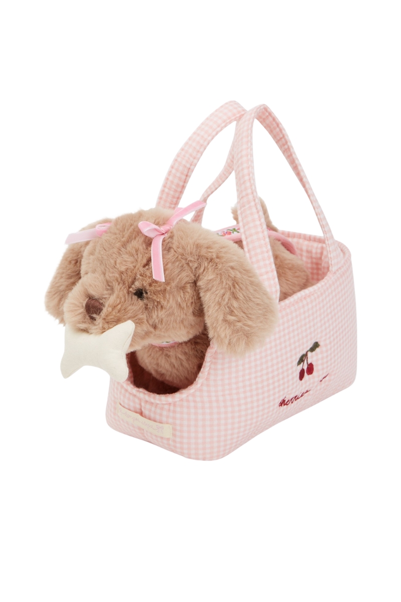 Мягкая игрушка щенок Maude в сумке / Maude Puppy in Basket (Pink)