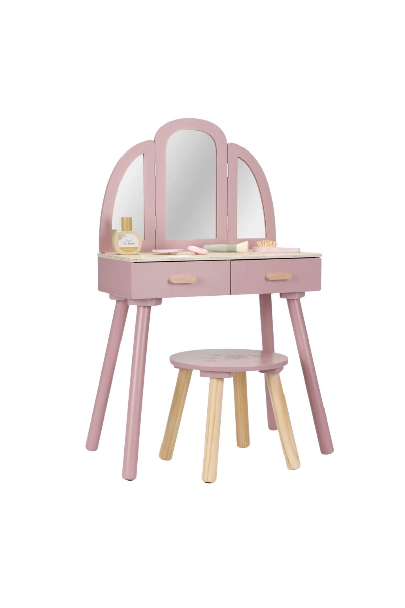 Деревянный туалетный столик / Wooden Dressing Table (Pink)
